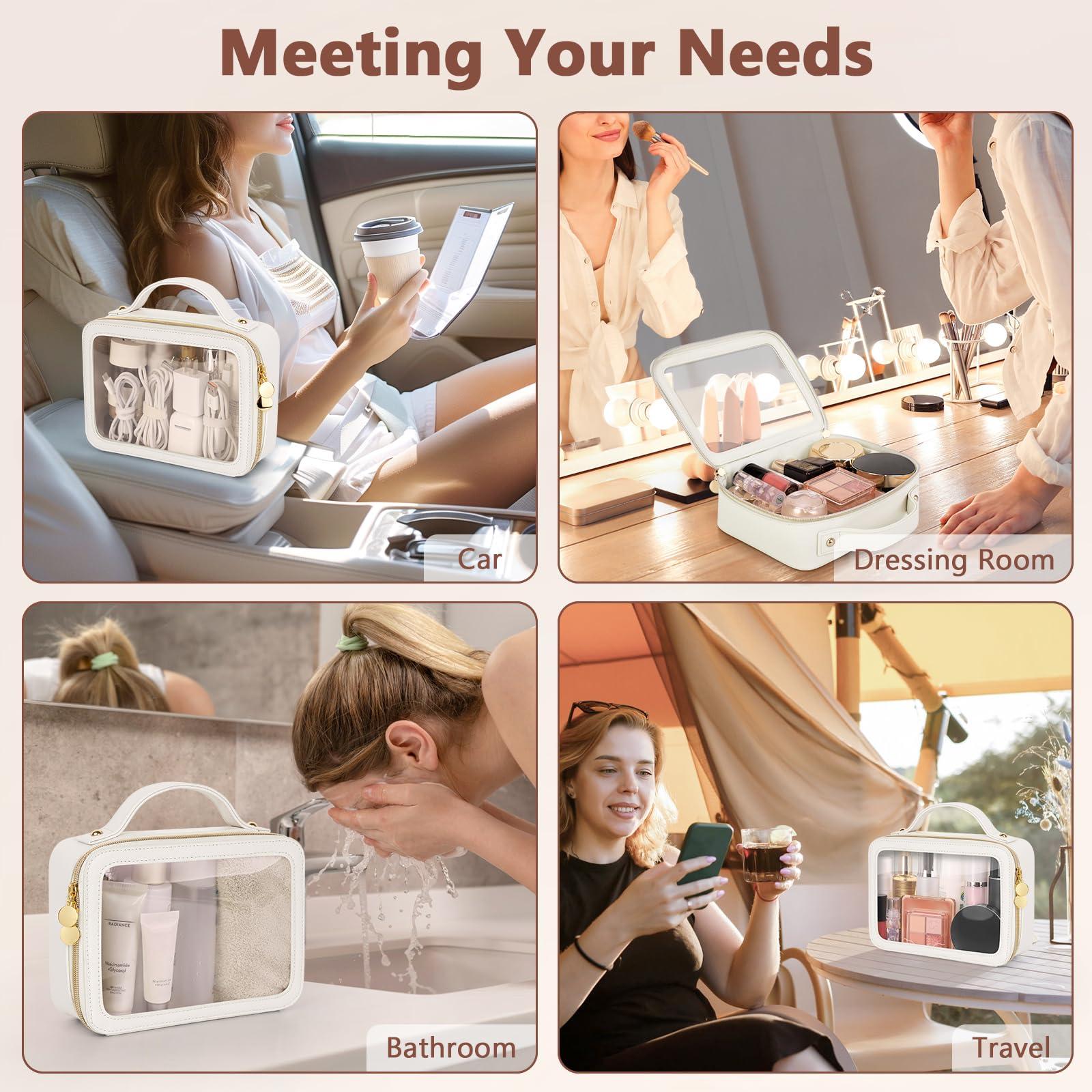 Soimeat Soimeat Small Clear Makeup Bag and Medium Clear Makeup Bag, Waterproof Square Make Up Bag Pouch, Toiletry Bag for Travel, Car and Women