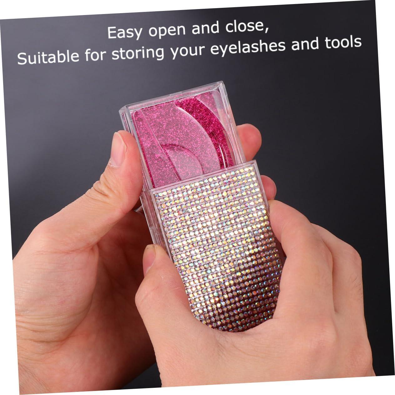 FOMIYES FOMIYES 3sets False Lashes Storage Box Eyelash Organizer Eyelash Case False Eyelash Container Storage Box for Eyelash Gold Trays 2pcs*3