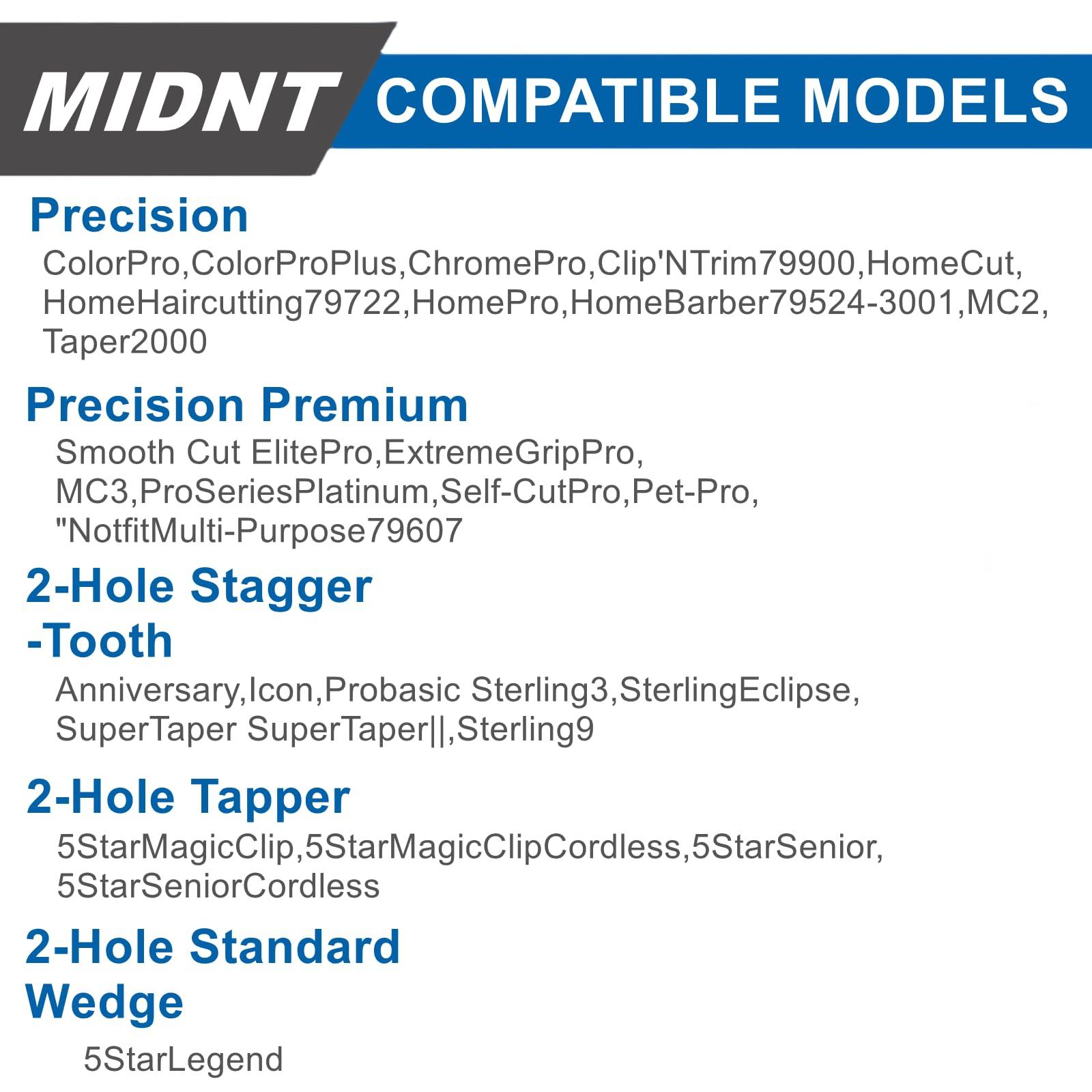Midnt Blades for Wahl Precision Replacement Blades Compatible with Wahl MC3 Replacement Blades,2 Hole Clipper Blade Compatible with Wahl Clipper Blades Replacement,with 2 Pairs Screws.