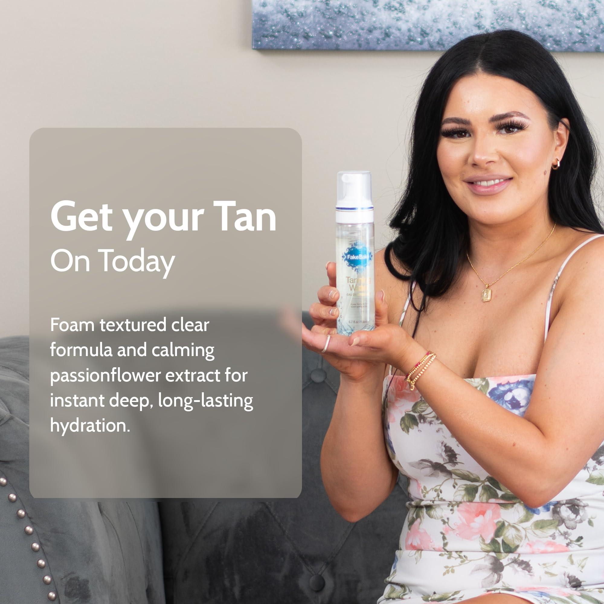 Fake Bake Fake Bake Foam Tanning Water Self Tanner Instant Glow with Hydrating Passion Flower Rejuvenation - Natural Looking Sunless Bronzing for Women & Men - 6.7 oz