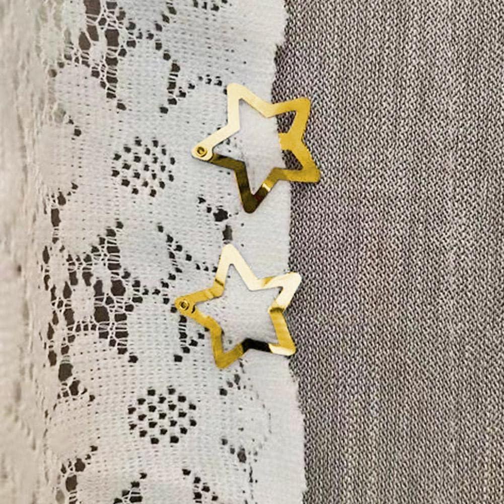 Jowxsx 10 Pcs Gold Star Hair Clips Metal Snap Hair Clips Hair Barrettes Hair Side Clamps Headdress Cute Hair Accessories for Women Girls Kids