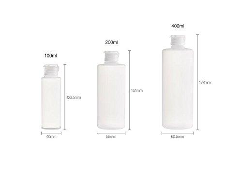 UPSTORE UPSTORE 2PCS Empty Refillable Plastic Clear Soft Tube Squeeze Bottle Jars With Flip Cover Cosmetic Makeup Packing Storage Holder Containers for Toner Lotion Shower Gel Cleaser Shampoo (200ml/6.8oz)