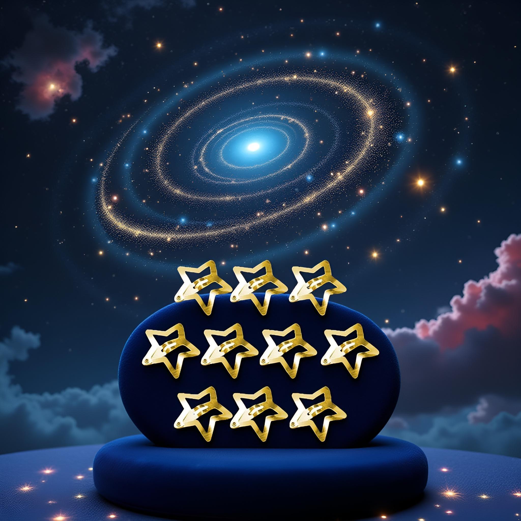 Jowxsx 10 Pcs Gold Star Hair Clips Metal Snap Hair Clips Hair Barrettes Hair Side Clamps Headdress Cute Hair Accessories for Women Girls Kids