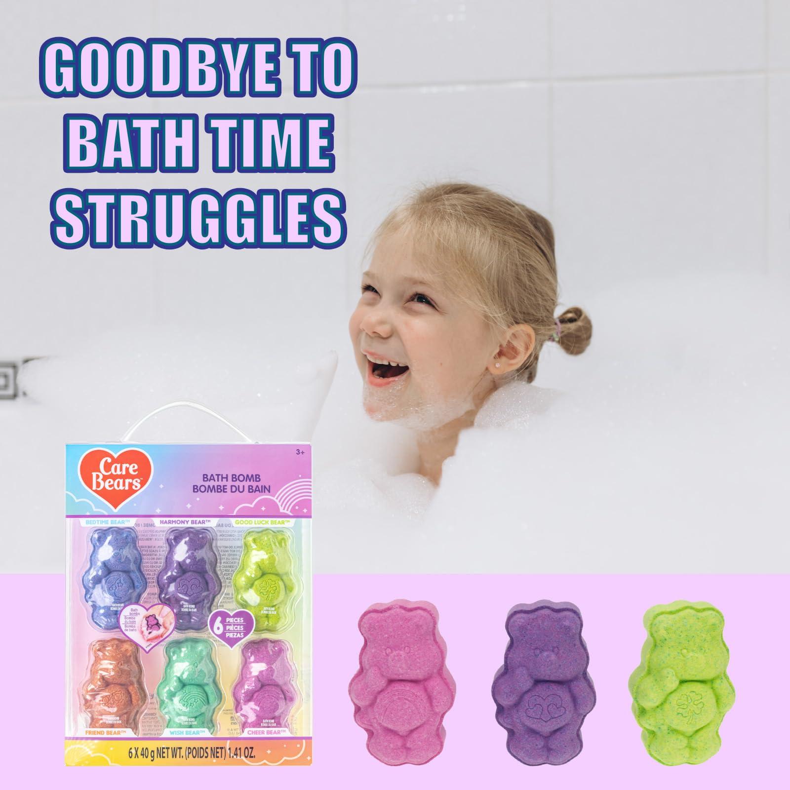 Townley Girl Care Bears 6 Pack Bubblegum Scented Bath Bombs - Ages 3+ Character Molded Bath Bombs Fun & Bright Colors - Great Birthday Gifts, Stocking Stuffers, Slumber Parties, Spa Days & More by Townley Girl