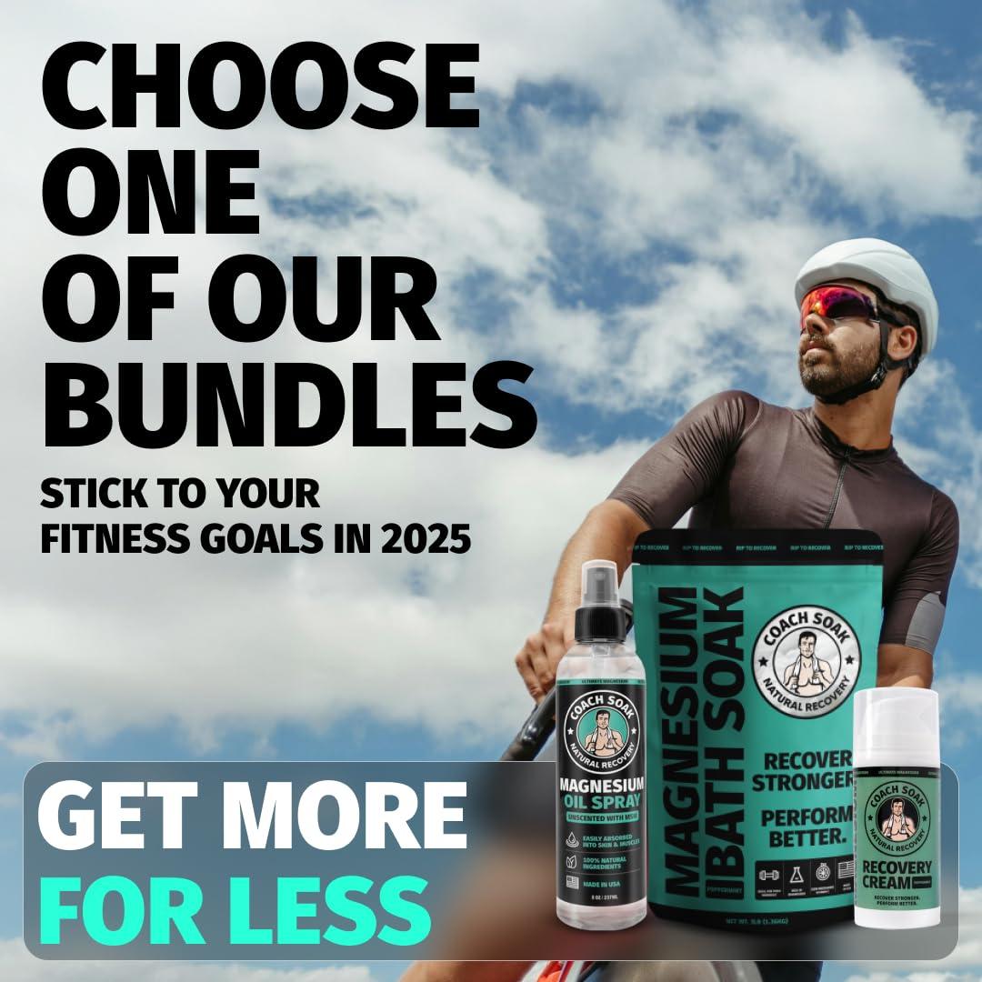 Coach Soak 3 Pack Bundle: Coach Soak Recovery Bath Soak, Epsom Salt Bulk, Bath Salts Bulk, 3 Pack Bundle, Total of 9 Pounds (Eucalyptus, Lavender, Citrus)