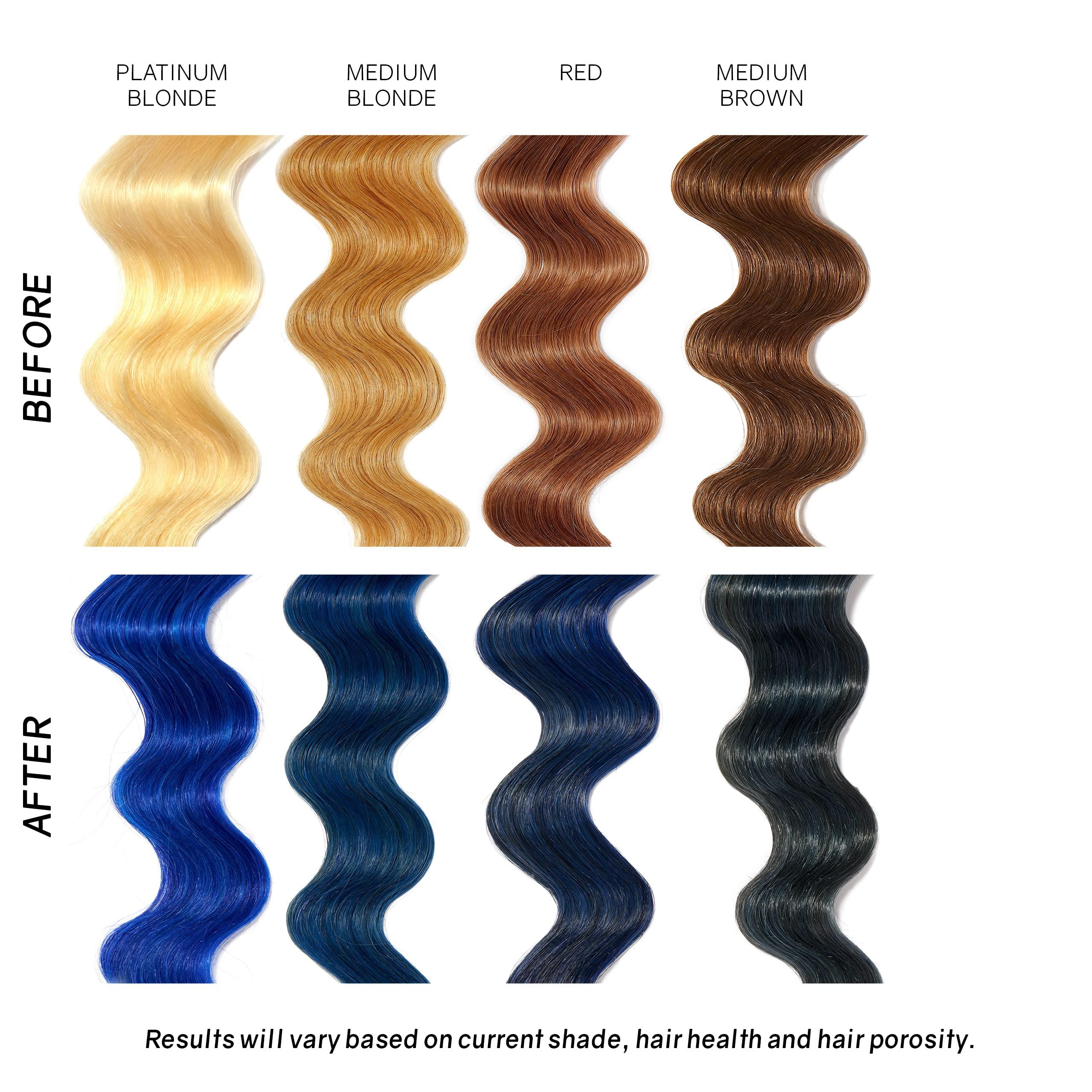 oVertone oVertone Haircare Color Depositing Conditioner - 8 oz Semi Permanent Hair Tint with Shea Butter & Coconut Oil - Vibrant Blue, Vegan, Cruelty-Free