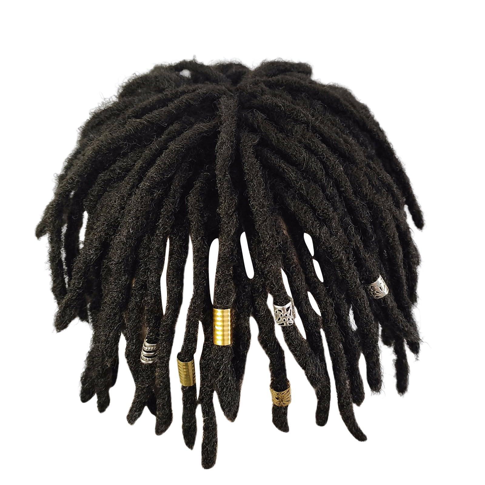 Dempiire Dempiire Human Hair Braided Wig For Black Man Wig For Men Black Hair Dirty Braid Dreadlock Wig Human Hair Wig Pieces For Men Mens Wig Acting