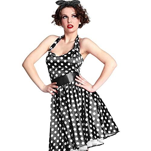 Hicarer 2 Pieces Polka Dot Headband Bandana Headband 50s Costume Hair Accessories Bows Wide Headwrap for Women and Girls (Black,Small Dots)