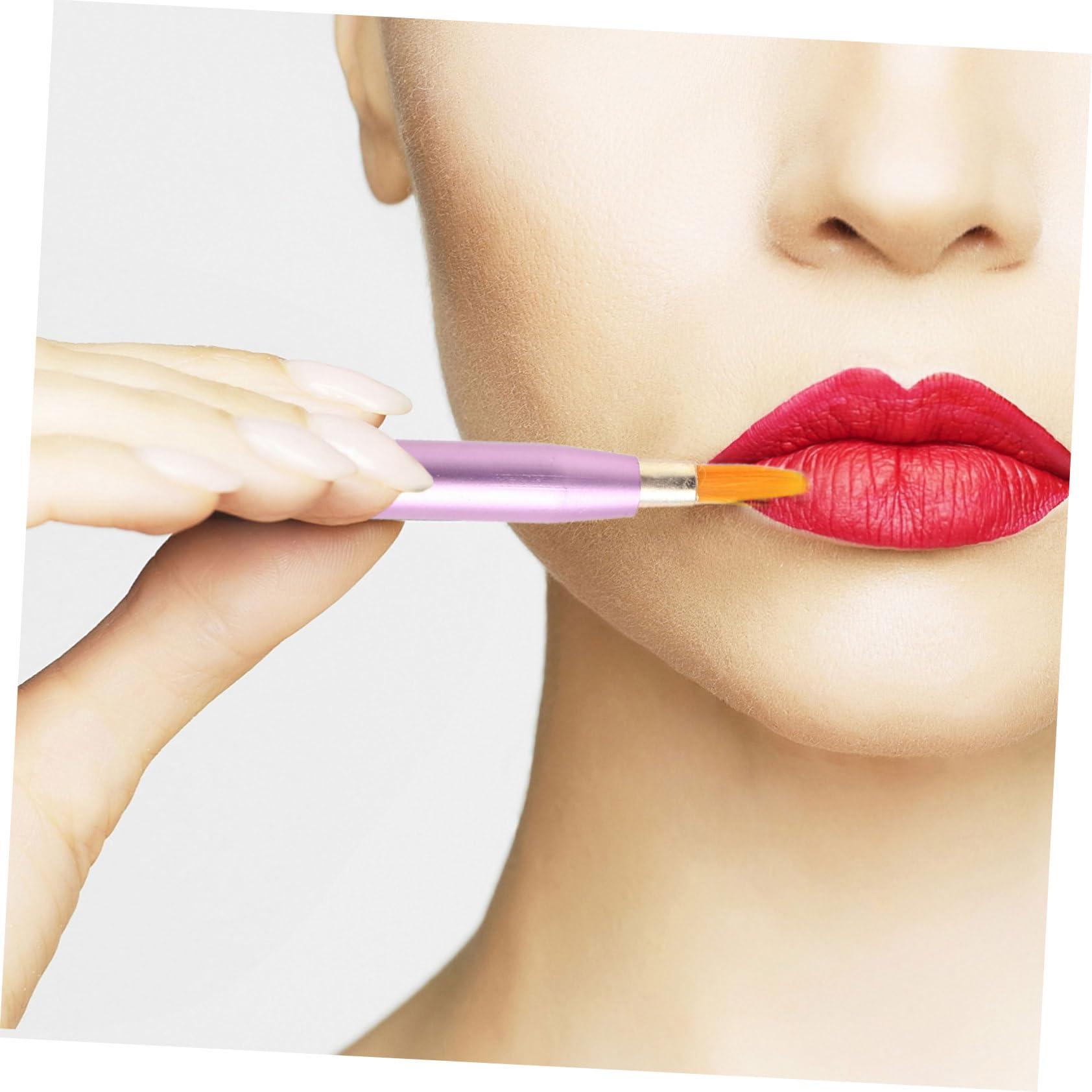 Healifty 20 Pcs retractable lip brush lipstick brush lipstick lip brush with cap concealer applicator reusable lip brush lip lip balm Metal shell aluminum alloy travel