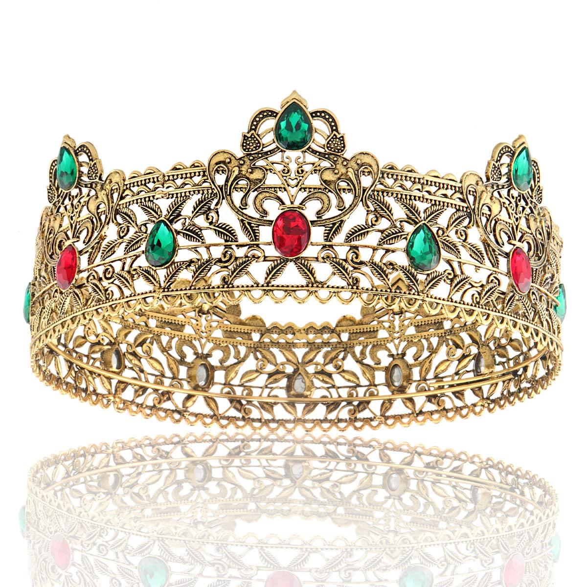 YADIRF YADIRF Men\'s Crowns Metal Adult Men Birthday Prom Homecoming Party Crown King Crown For Festival Wedding Baby Shower (Dark Gold)