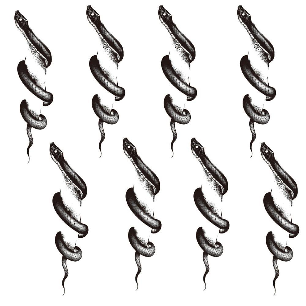 LEOARS Snake Temporary Neck Tattoo, Fake Halloween Snake Tattoos Sticker8-Sheet