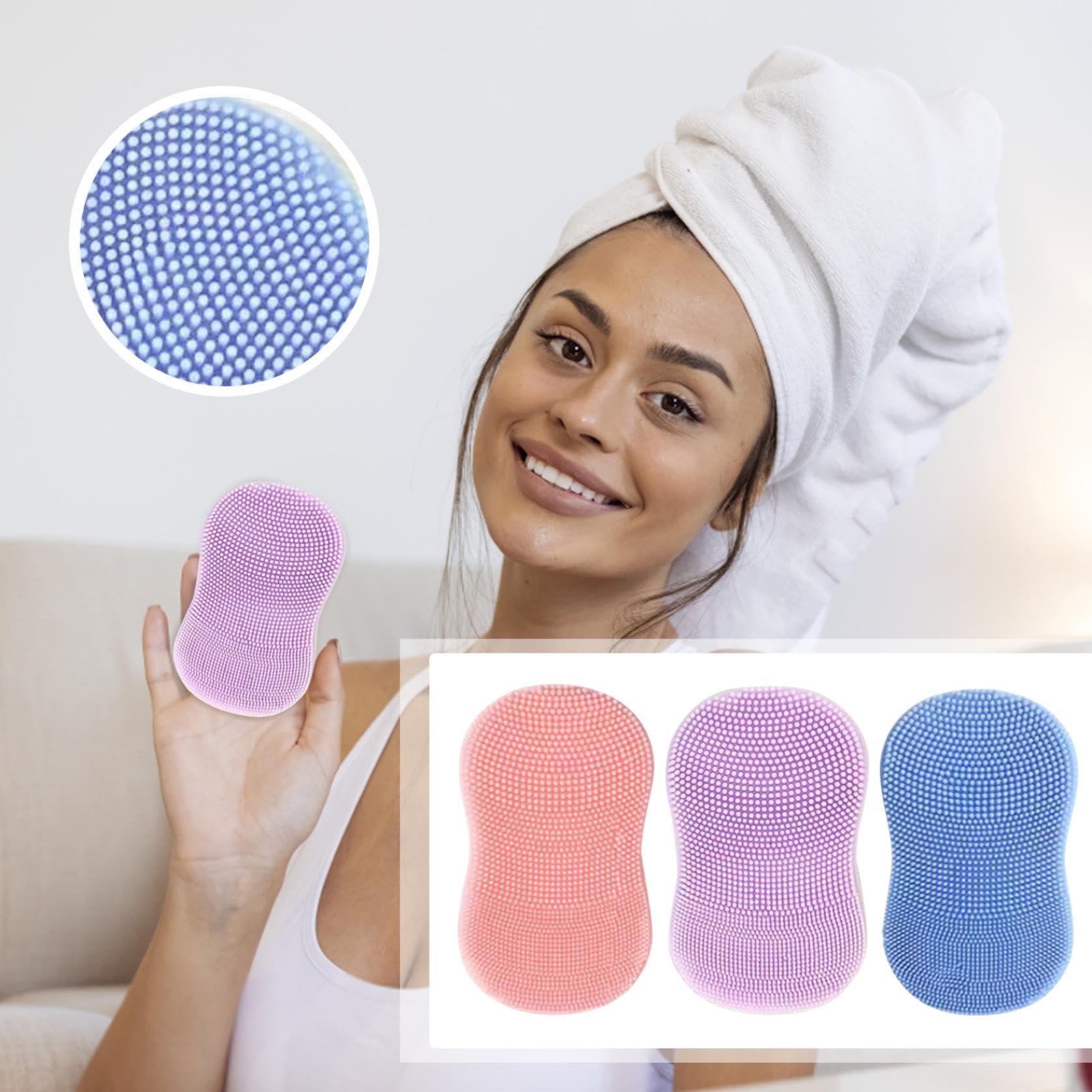 Generic Silicone Finger Facial Cleansing Brush,Face Scrub Brush,Facial Cleansing Brush, Face Exfoliator Blackhead Pore Face Wash Brush for Skin Care Deep Cleaning (Pink)