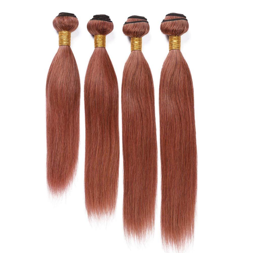 Tony beauty hair Tony Beauty Hair #33 Dark Auburn Peruvian Virgin Hair Weaves with Closure Copper Red Body Wave Human Hair 4 Bundles and Closure Reddish Brown Lace Front Closure 4x4\" (12 12 12 12 with 10)