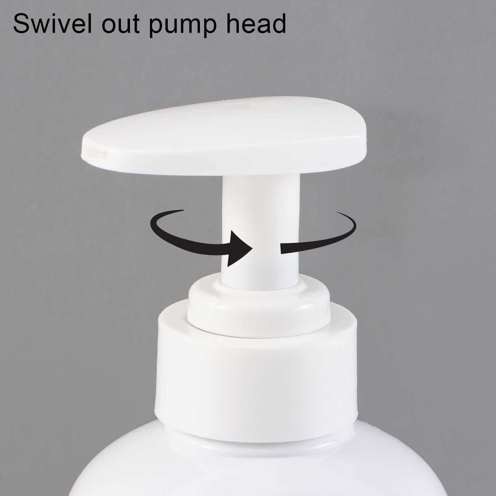 Yeeco Shampoo Bottles Refillable with Pump Yeeco White Shampoo and Conditioner Pump Bottle Dispenser with Waterproof Labels 16.9oz/500ml 3 Packs, Shampoo Bottles for Bathroom, Kitchen, Hotel