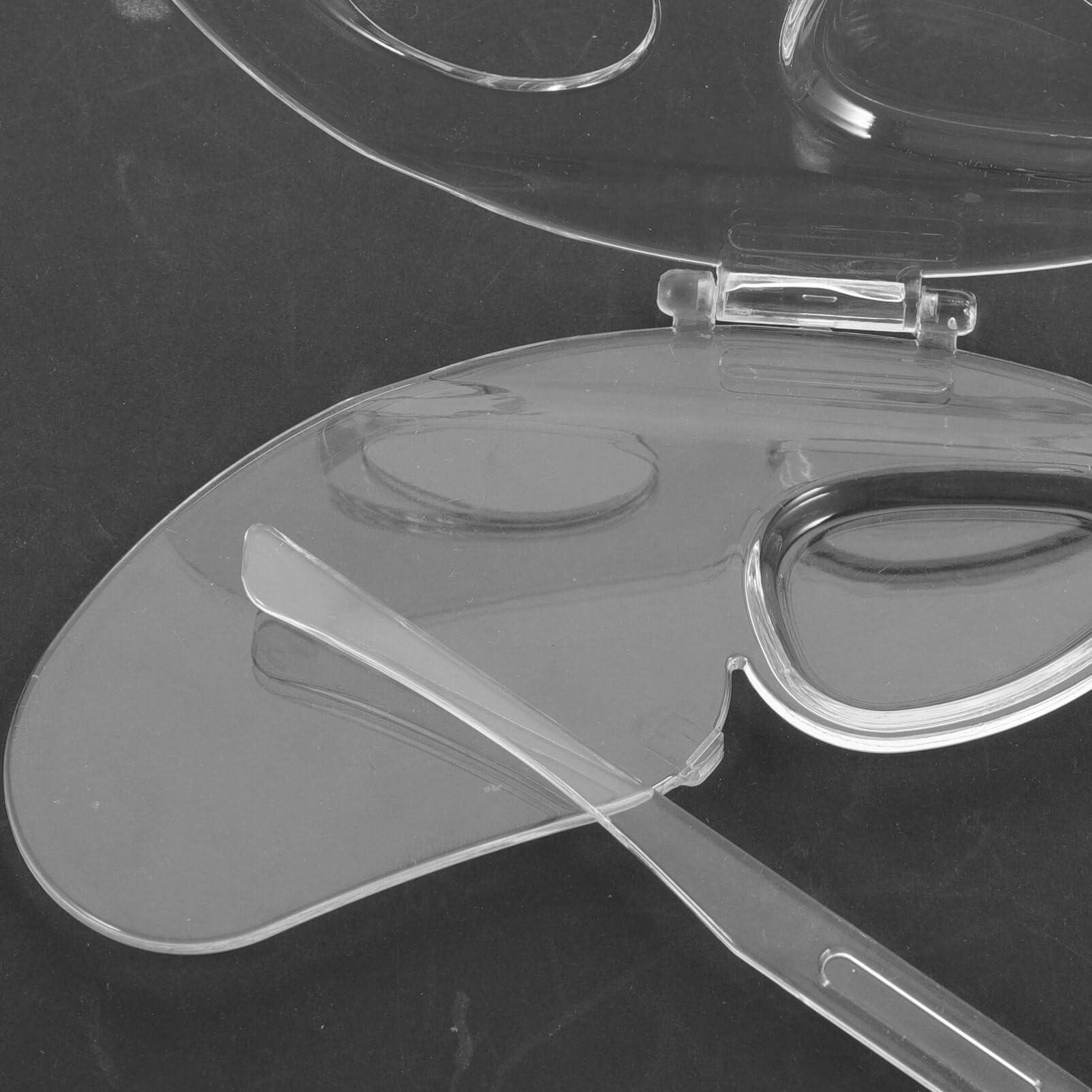 Healeved Healeved Acrylic Makeup Mixing Palette Clear Foundation Mixing Board with Spatula Makeup Mixing Tray for Liquid Makeup Cosmetic Pigment Mixing