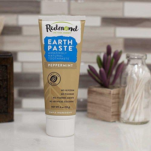 REDMOND REDMOND Earthpaste - Natural Non-Fluoride Toothpaste, 4 Ounce Tube (3 Pack, Peppermint)