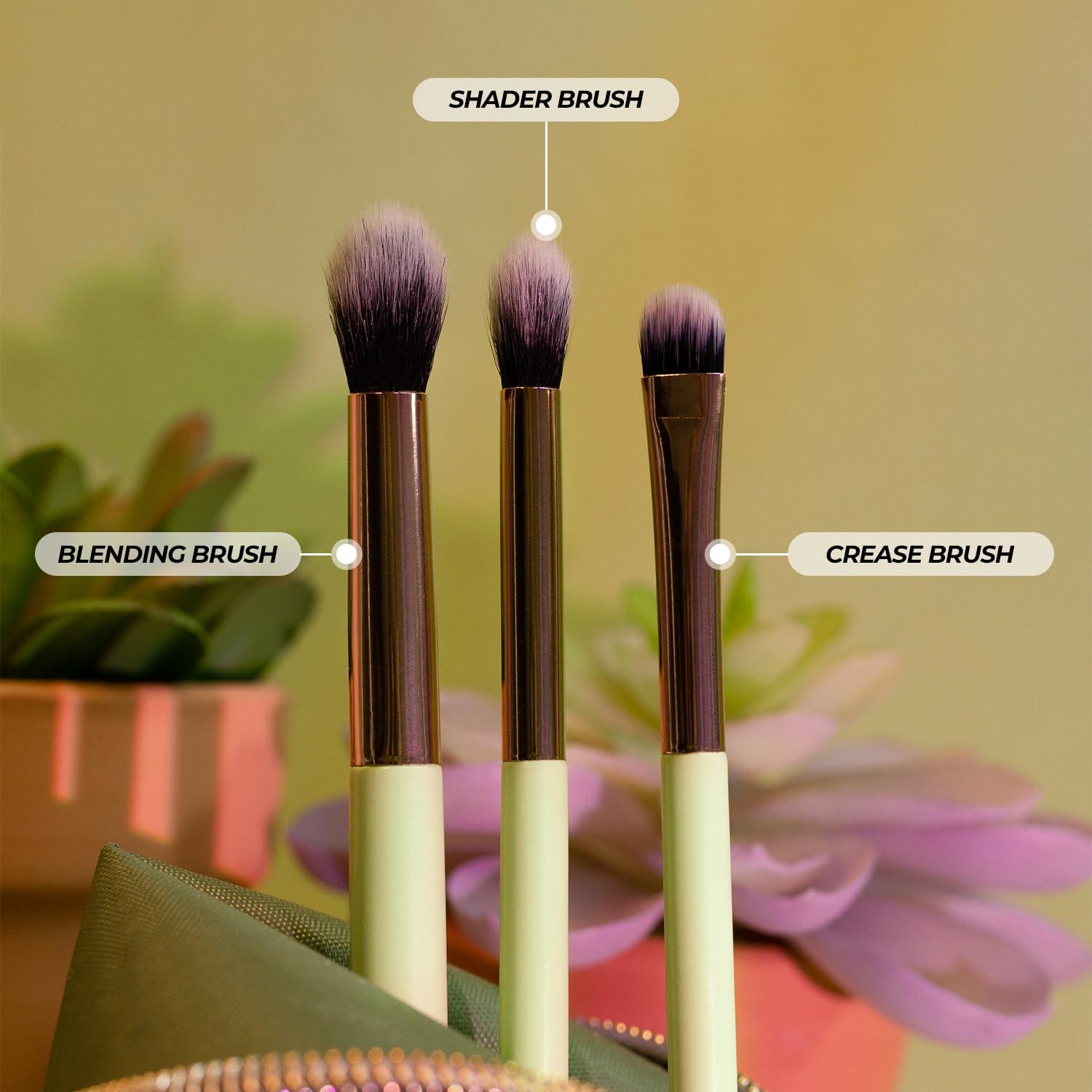 Profusion Cosmetics Profusion Cosmetics Desert Sage Blend and Stand 4pc Bag and Eye Brush Set for Artists and DIY, Expand Your Makeup Game With Adventure Inspired Eye Brushes for Stunning and Creative Eye Looks