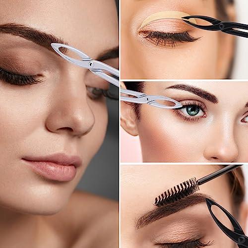 KALIONE 2 Pieces Tweezers Scissor Handle Straight Tip Eyebrows Tweezers Scissors Shaped Eyebrow Plucker Tweezers for Facial Hair Plucker Remover Eyebrows Care