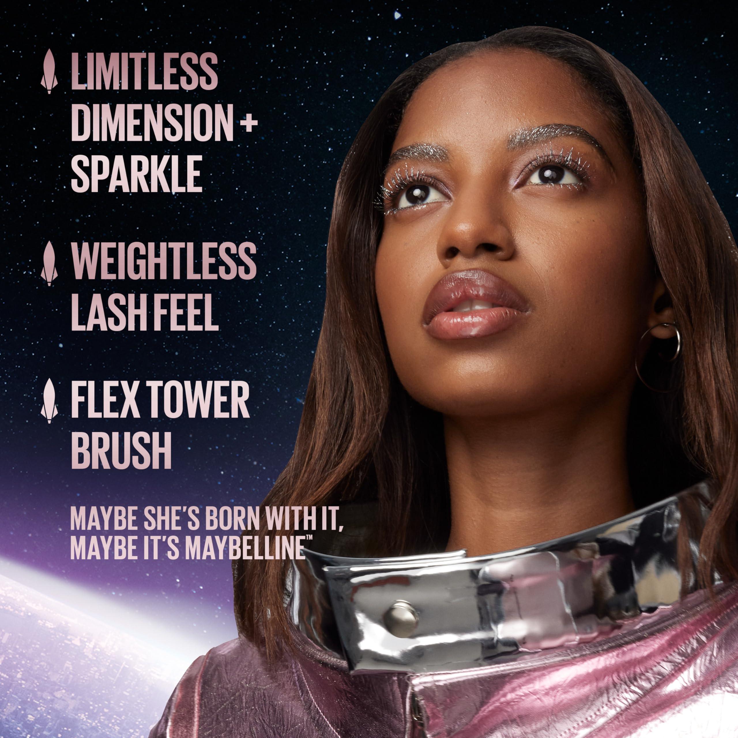 MAYBELLINE Maybelline Lash Sensational Sky High Glitter Mascara, Diamond Effect Eye Makeup for Lashes and Brows, Washable, Space Diamond, 1 Count