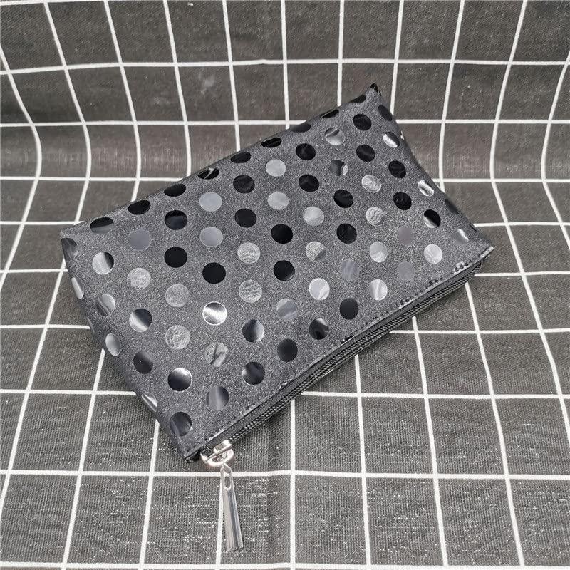 jehdfbvssjcbcsvfd Black Garden Point Hand-held Cosmetic Bag Convenient Fashion Cosmetic Storage Bag Large-Capacity Storage Bag (D 20.5 * 5.5 * 13CM)