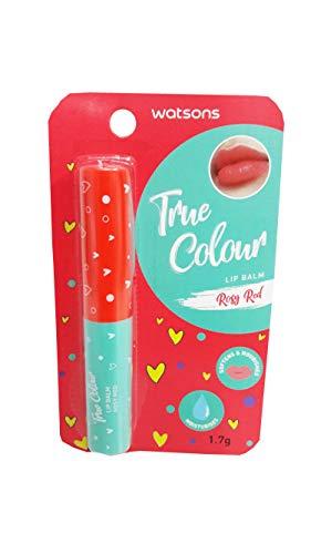 Watson's 3 Packs of Watsons True Colour Lip Balm Rosy Red, is Specially formulated with a Blend of Ingredients Helps to moisturise and Soften Your Lips. Softens & Nourishes, Moisturises. (1.7g./ Pack)