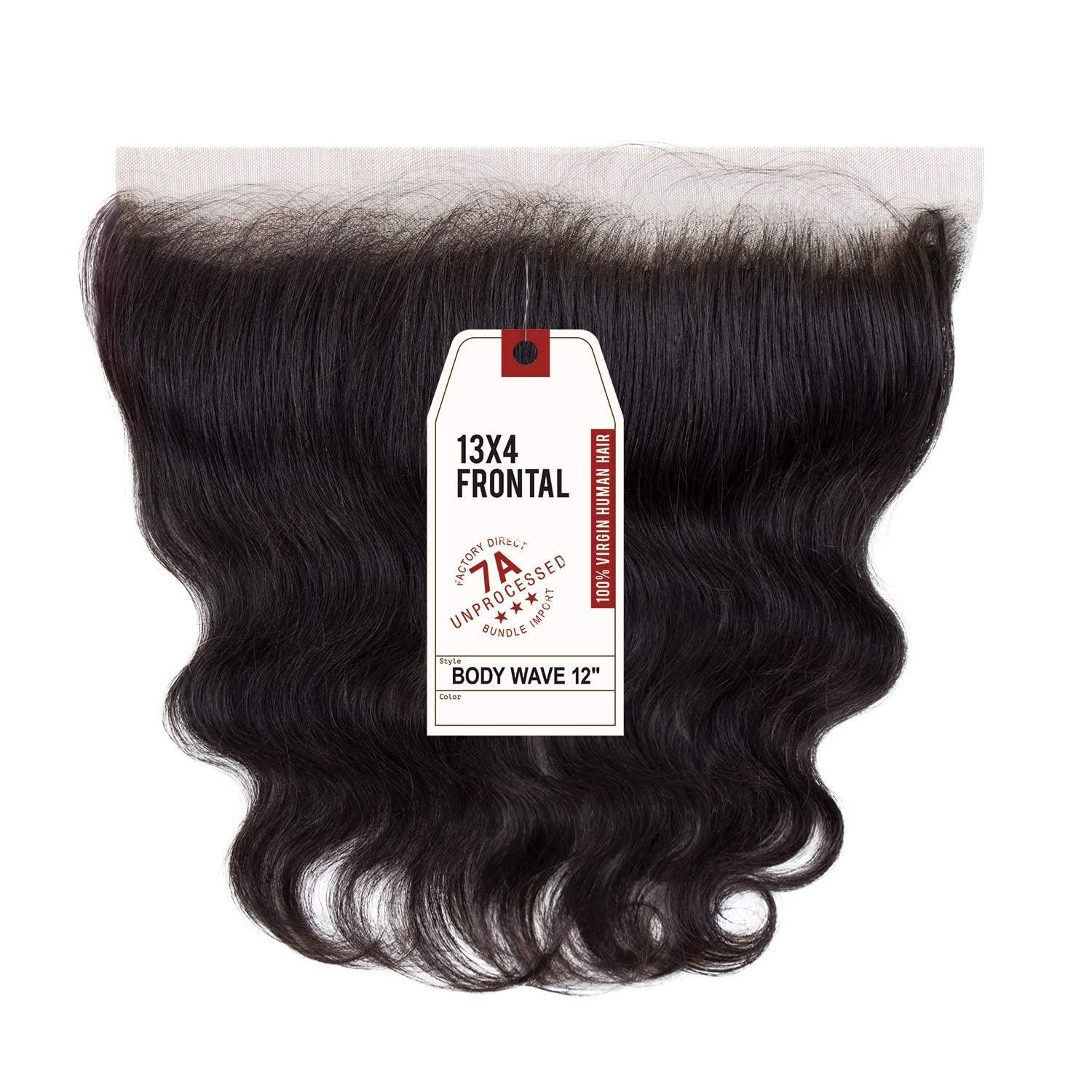 Sensationnel Sensationnel hair extensions - human hair 13 x 4 frontal body wave 10 closurevirgin b&n