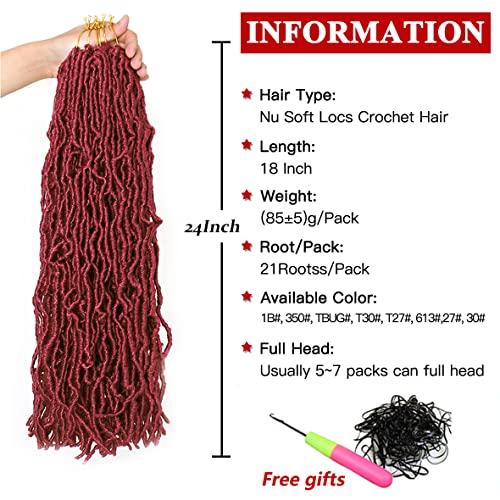 XTREND Xtrend 7 Packs New Faux Locks Crochet Braids Hair 24 Inch Most Natural Soft Locks Crochet Hair Extend Pre-Looped Synthetic Braiding Hair 18Strands Hair Extensions For Women BUG#