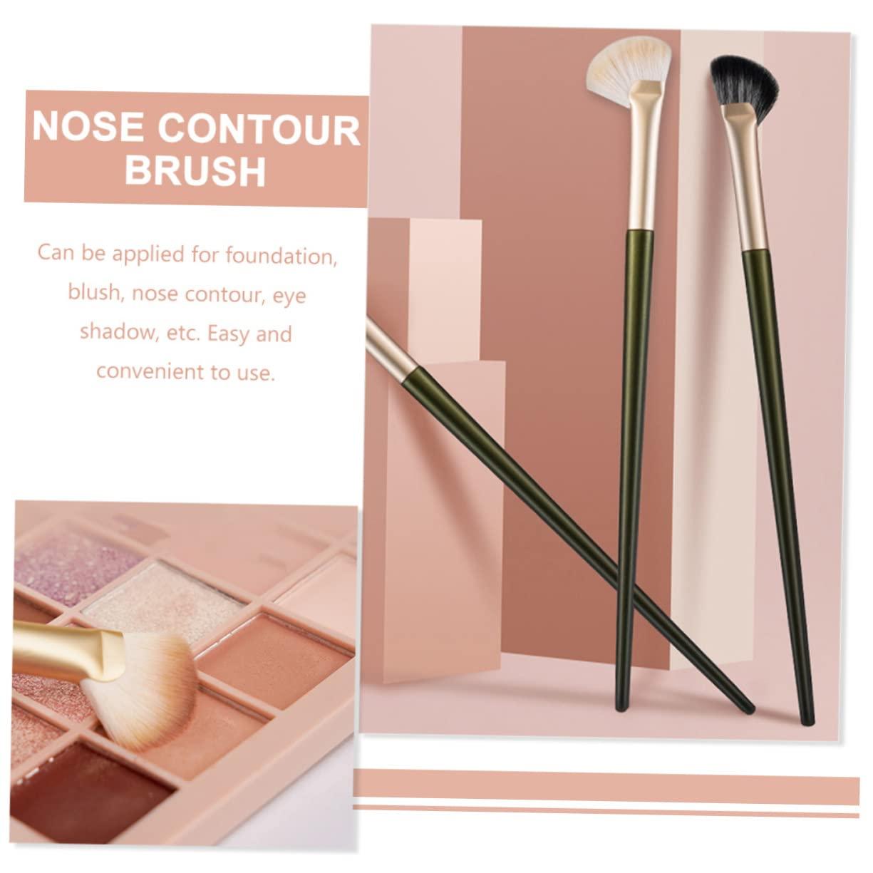 Hemoton Hemoton Angled Nose Contour Brush Kit 4 Pieces Makeup Brush for Foundation Concealer Save Time Quick Application