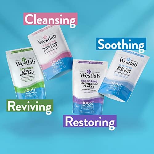 Westlab Westlab - 1kg - Recover Epsom Salts Infused with White Willow & Eucalyptus - Soothe Sore Muscles and Boost Recovery - Resealable Pouch