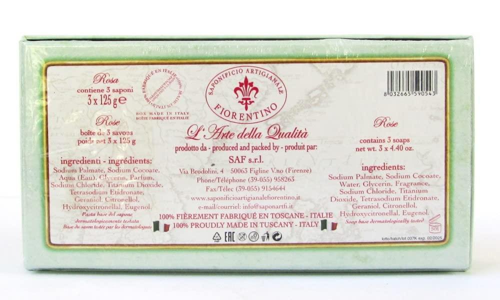 Saponificio Artigianale Fiorentino Saponificio Artigianale Fiorentino Tuscan Rose Soap Set from Italy