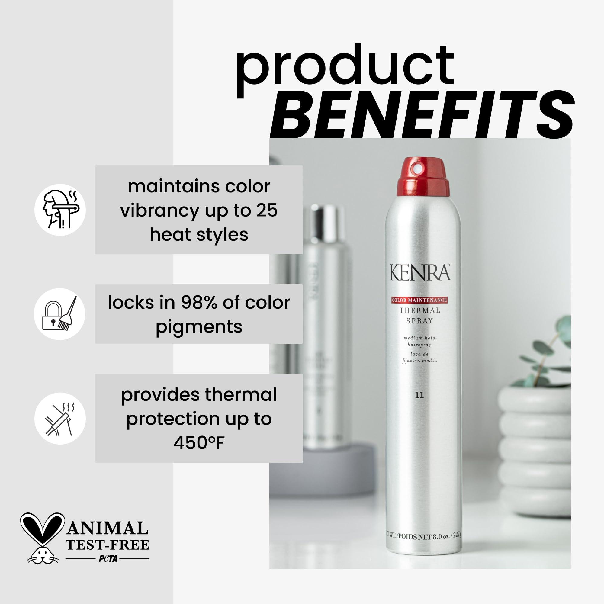 Kenra Professional Kenra Color Maintenance Thermal Spray 11 | Color Protection Hairspray | All Hair Types | 8 oz (Pack of 1)