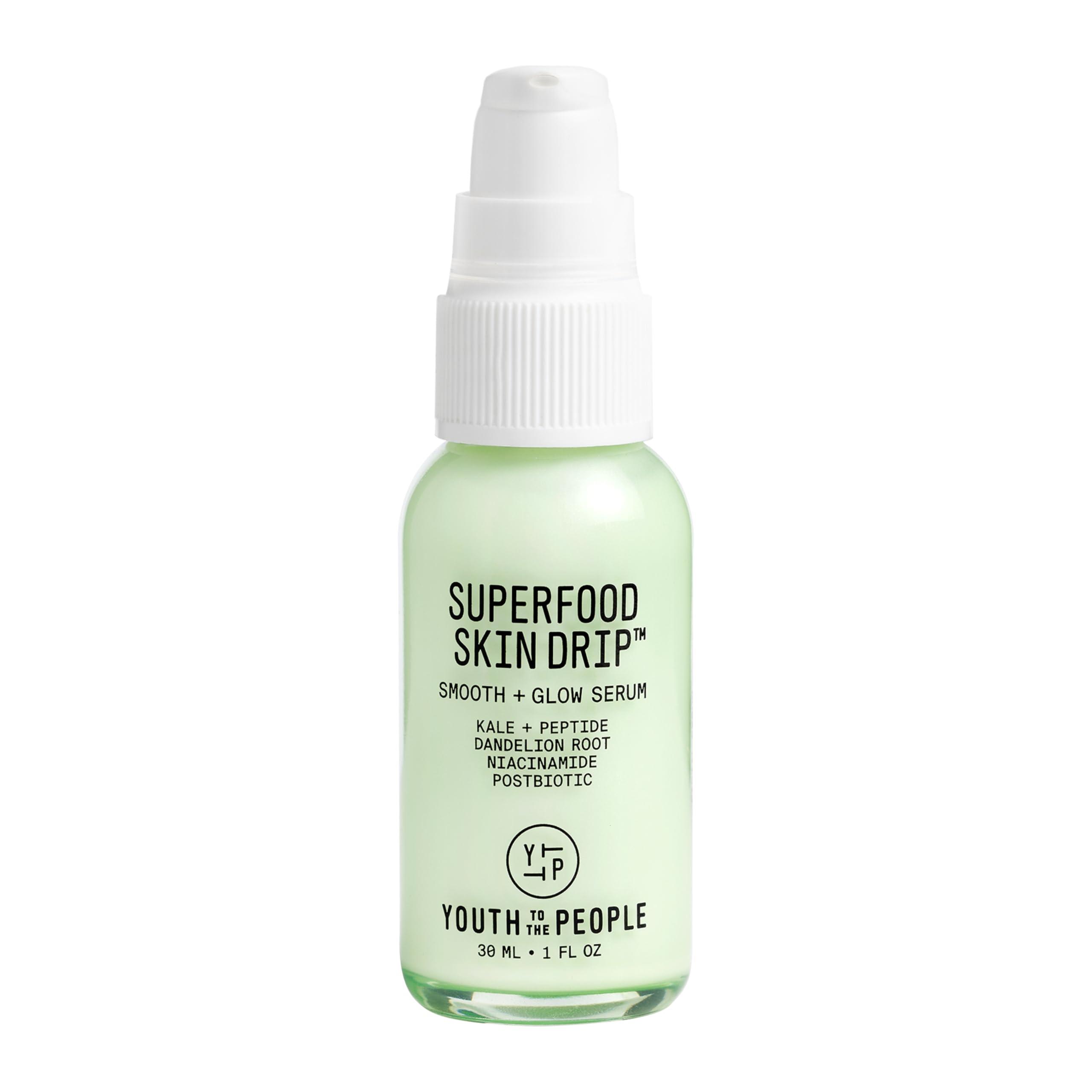 Youth To The People Youth To The People Superfood Skin Drip Face Serum (1 fl oz), Strengthens Skin Barrier + Evens Skin Tone, 5% Niacinamide, Kale, Peptides, Ceramides, Boosts Glow, Vegan