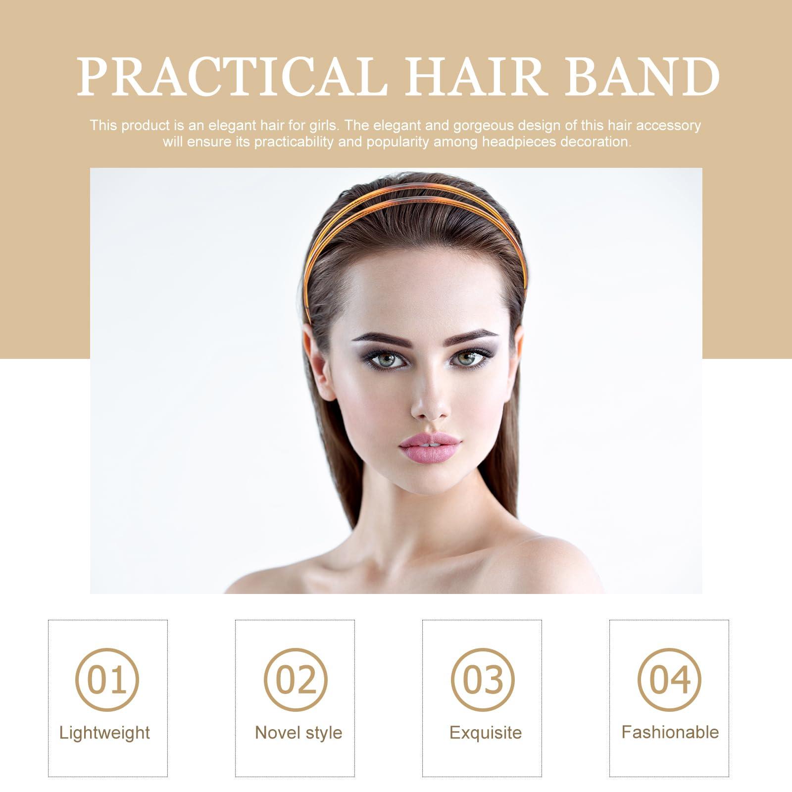 minkissy minkissy 2pcs Toothed Headbands Plastic Hair Band Anti-slip Hair Hoop Daily Headpiece for Women Girls