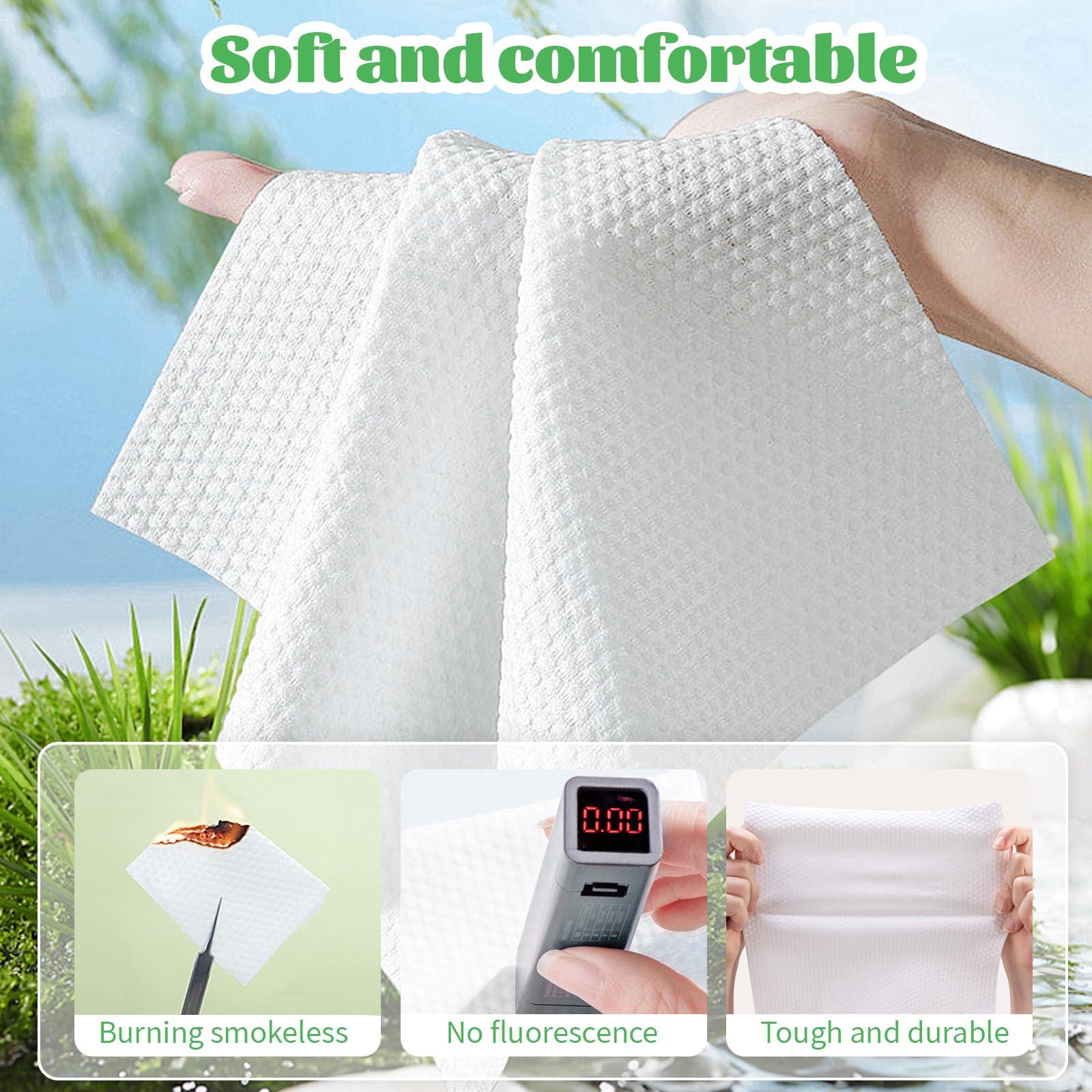 Cayxenful Disposable Face Towel, 100 Count Biodegradable Face Clean Towels, for Washing Soft Cotton Dry Wipes Facial Cloths Towelettes for Washing and Drying, Facial Tissue for Cleansing