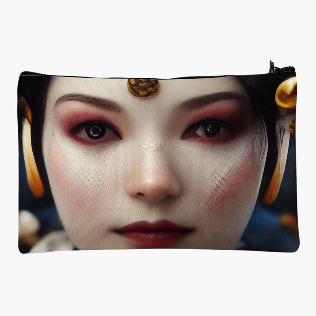 SERENITY TRENDS SERENITY TRENDS Japanese Geisha Makeup Bag - Girl Cosmetic Bag - Themed Makeup Pouch