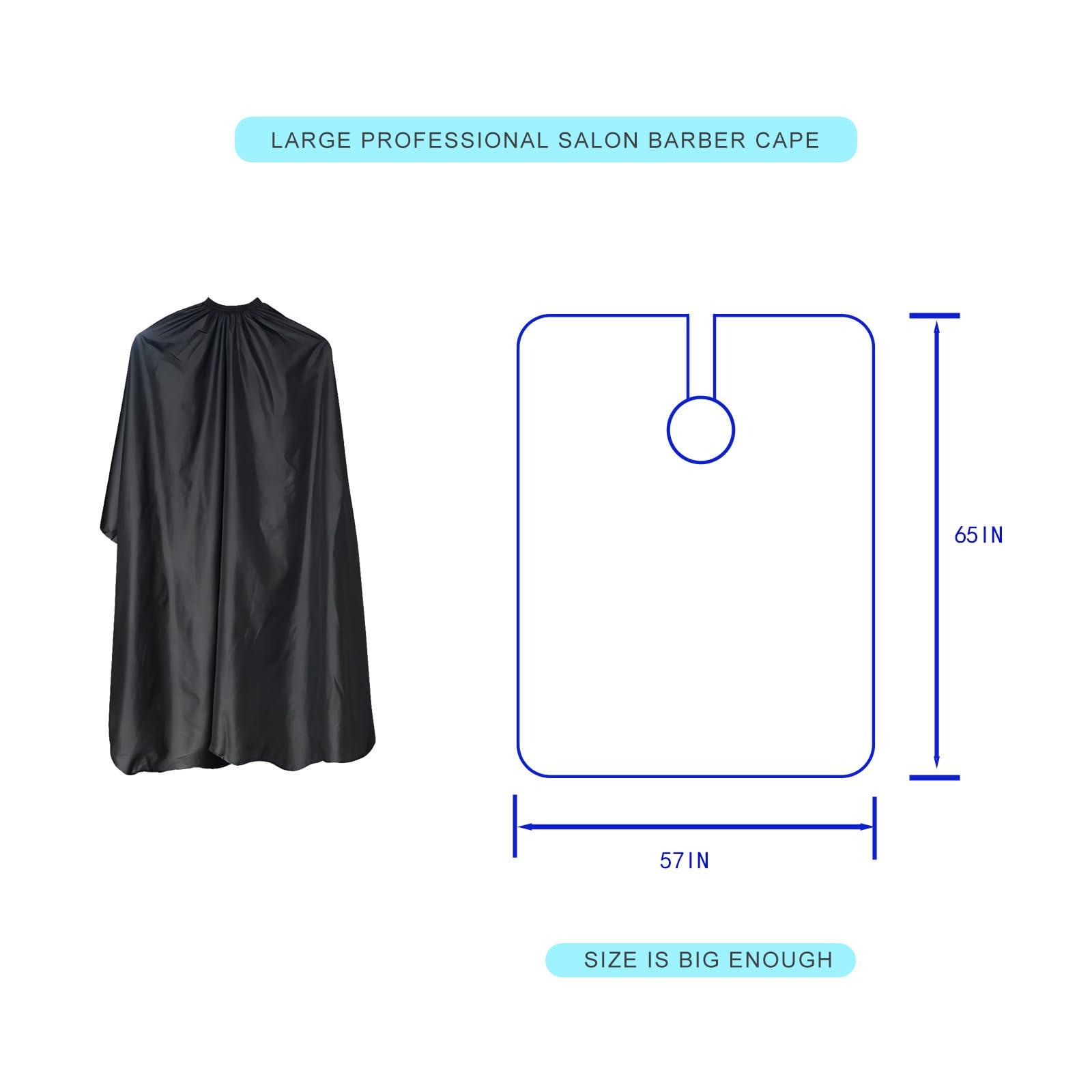 Nicoc Nicoc Professional Salon Barber Cape,Waterproof Polyester Hair Cutting Cape,Unisex,Black, Large Haircut Cape