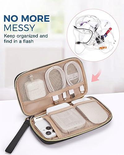 BAGSMART BAGSMART Small Cosmetic Bag with Small Electronic Organizer Bag Black