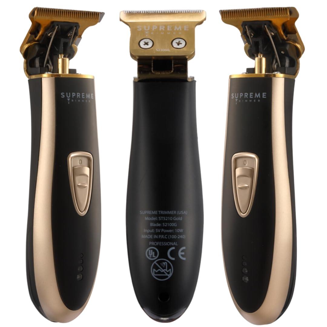 Supreme Trimmer Supreme Trimmer T Shaper | Professional Barber Trimmer Hair Clippers for Men (90 Min Run Time) Cordless Hair Trimmer Zero Gapped Liner Beard Trimmer | ST5210 Gold