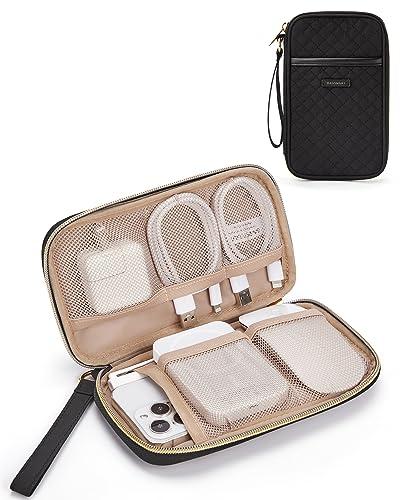 BAGSMART BAGSMART Small Cosmetic Bag with Small Electronic Organizer Bag Black