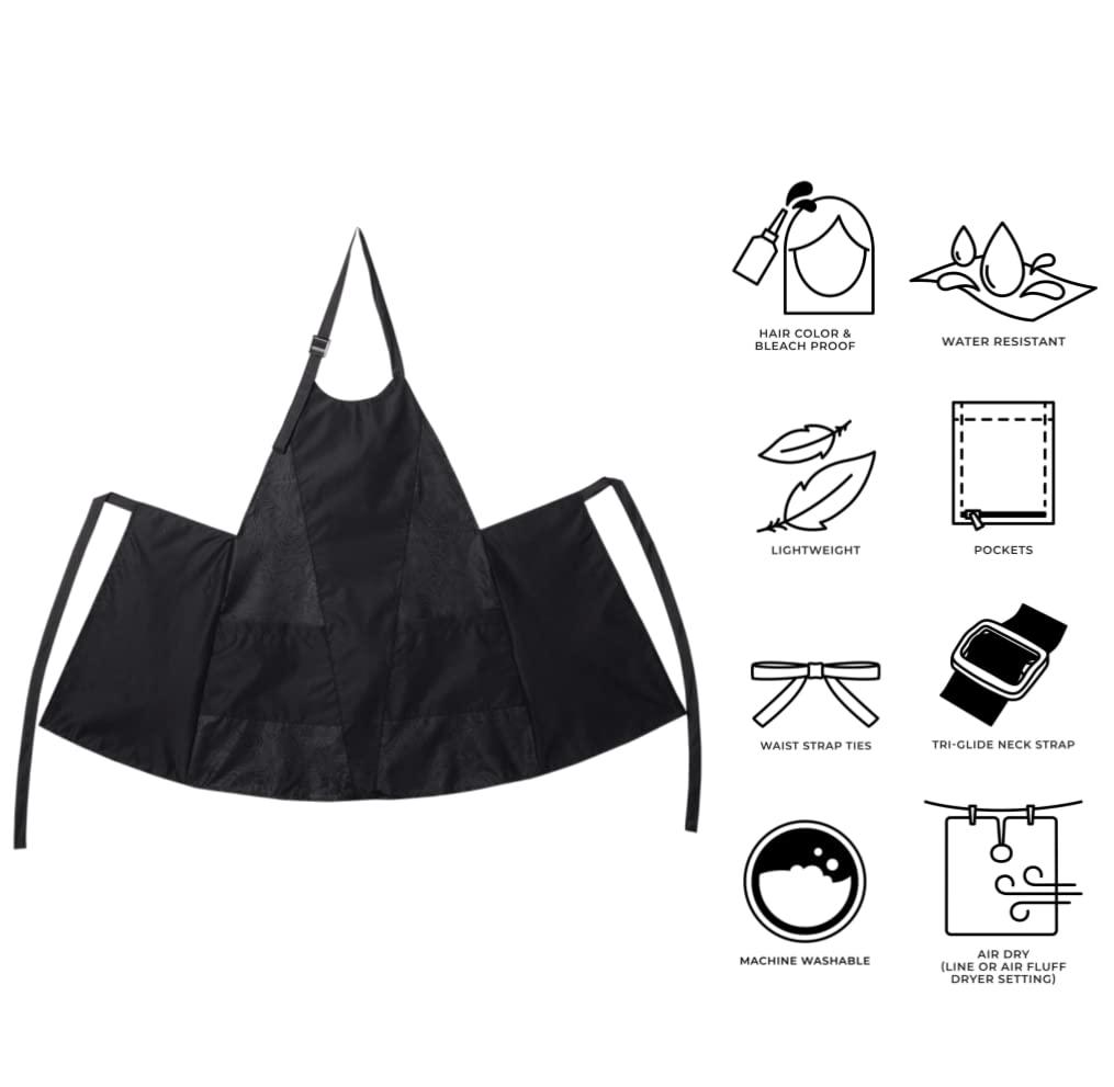 Cricket Cricket Repel Hair Stylist Apron  Water-Resistant and Bleach-Proof Polyester, Adjustable Neck and Waist Straps, Lightweight Apron with Two Pockets for Salon, Barbershop, and Hairdressers