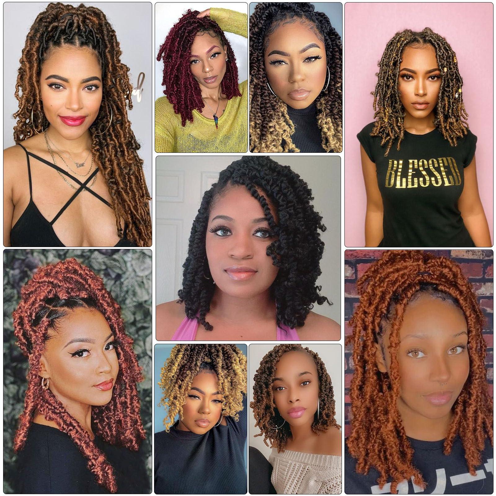 ROKTRESS Spring Twist Hair Spring Twist Crochet Hair Spring Twist Braiding Hair 6 Packs 90strands For Passion Twist Butterfly Locs Crochet Braids Hair Synthetic Braiding Hair Extensions (12inches, T1B/30/27)