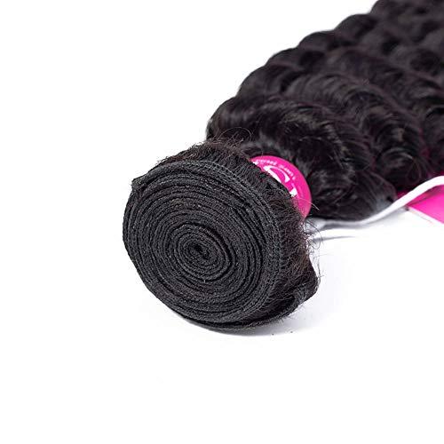 ISEE ISEE Hair 8A Grade Brazilian Deep Wave Virgin Hair Brazilian Curly Human Hair Weave 3 Bundles With 4"x4" Lace Closure Unprocessed Natural Human Hair Extensions (121416&10closure)