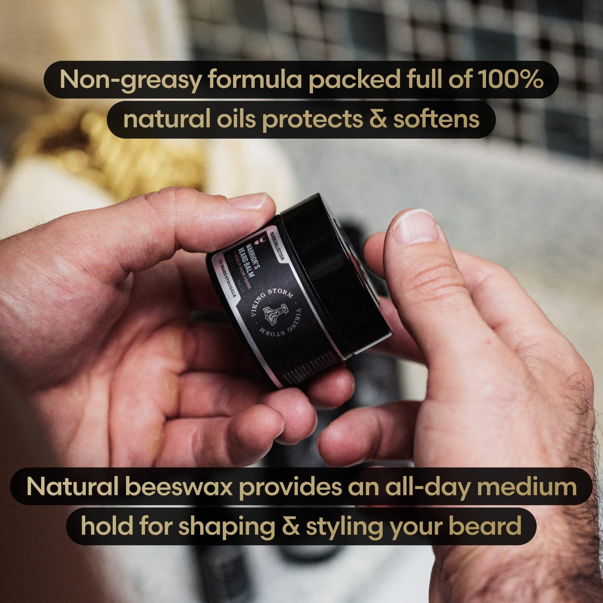 The Beard Struggle The Beard Struggle Dark Brown Beard Pen Filler, Day Liquid Tonic Beard Oil & Warriors Beard Balm Bundle Promotes Thicker Beard Look & Helps to Soften Beard - Gold Collection, Valhalla's Gates