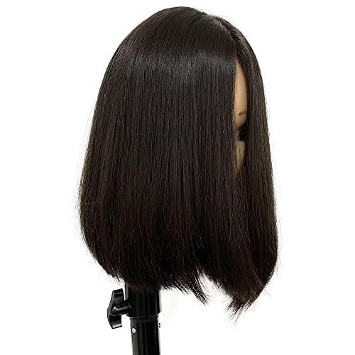 IVGTOP IVGTOP Straight Bob Virgin Hair Jewish Wig Kosher Wigs European Hair Double Drawn Weft Silk Top None Lace Wig For Women Thick End Wigs (12inch, 1B Natural Black)