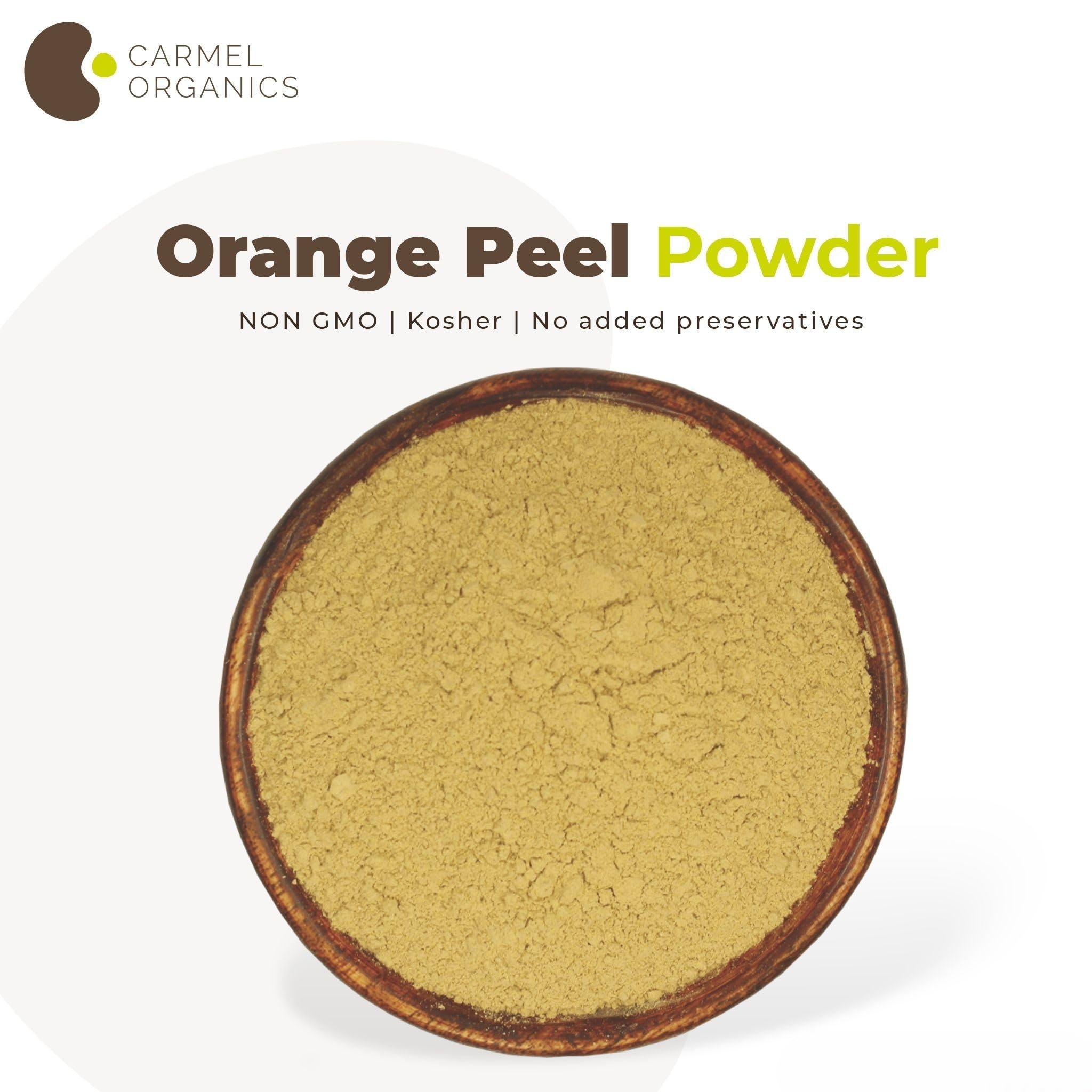 CARMEL ORGANICS Orange Peel Powder, 8 Ounce or 227 Grams(Pack of 1) | Pure and Natural | By Carmel Organics | For Skin Care No Added Preservative | Citrus Sinensis Powder