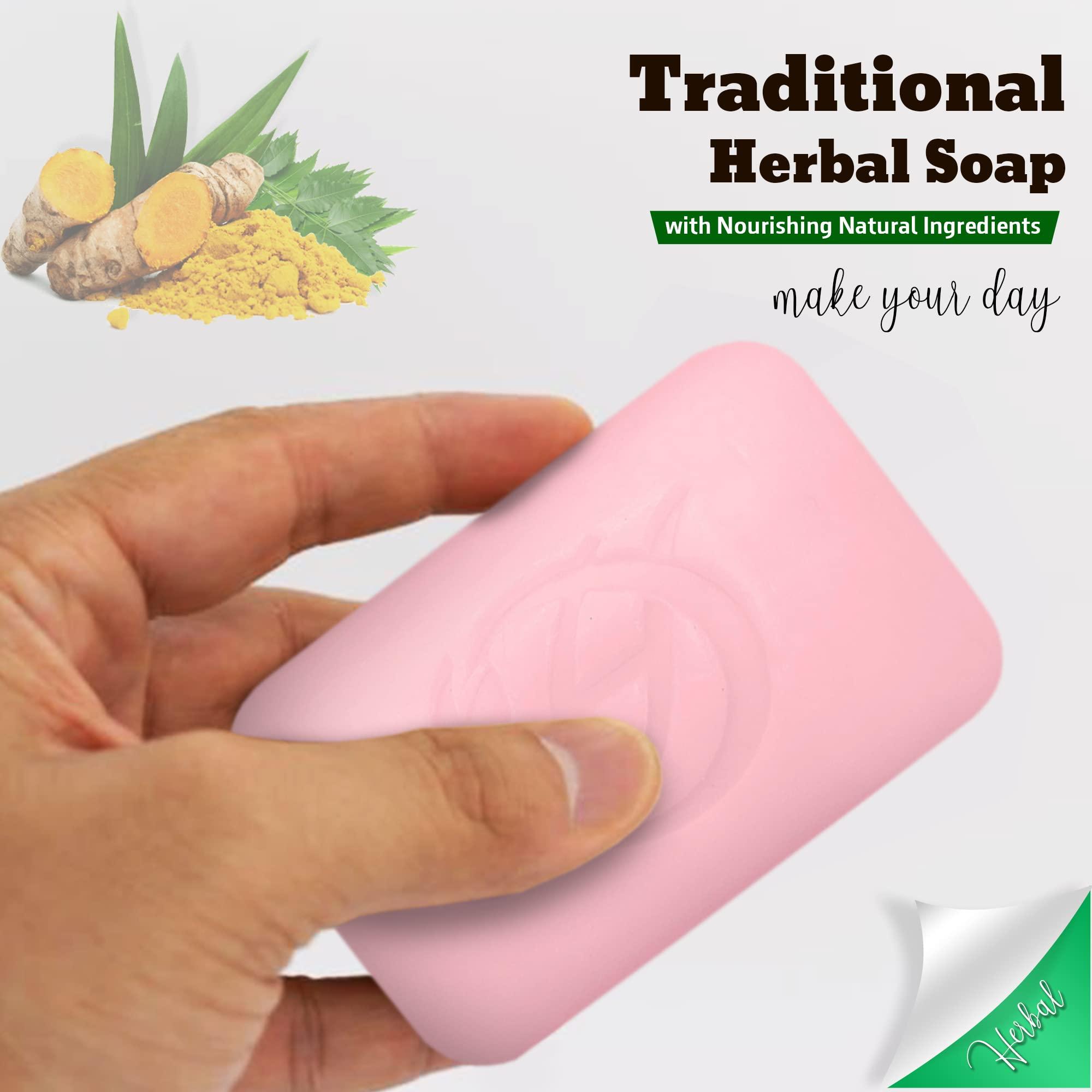 HERBOGANIC HERBOGANIC Black seed Charcoal and Neem Turmeric oil Herbal Soap Trio Pack | Pack of 3 of 5oz soap Bar | Natural Bar Soap for Face and Body | Hydrating and Nourishing | Suitable for Men and Women