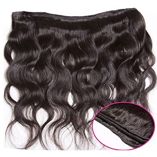Nadula Nadula Hair 12A Brazilian Body Wave Virgin Human Hair 3 Bundles 10 12 14, 100% Unprocessed Brazilian Wavy Human Hair Weave Extensions for Black Women Natural Color