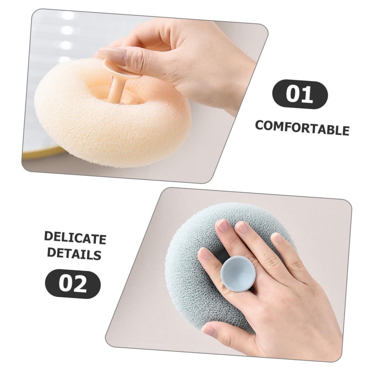Baluue Baluue 4pcs Bathing Ball Scrubber Set Rich Foaming Loofahs for Shower Portable Bath Skin Scrubber Blood Tooth Impatiens Light Colors