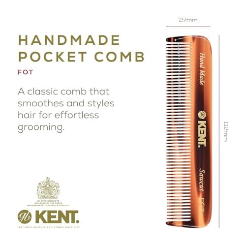 KENT Beard & Mustache Grooming Kit - Kent BRD5 Boar Bristle Brush + Kent 81T & A FOT Sawcut Fine Tooth Combs for Men\'s Care