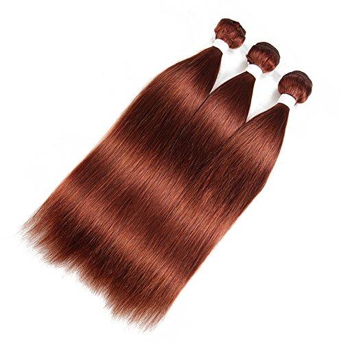 Tony beauty hair Tony Beauty Hair Copper Red Virgin Brazilian Human Hair Bundles with Top Closure Silky Straight #33 Dark Auburn Soft Hair Weaves 3 Bundle Deals with Lace Closure Piece 4x4 (14 14 14+14)